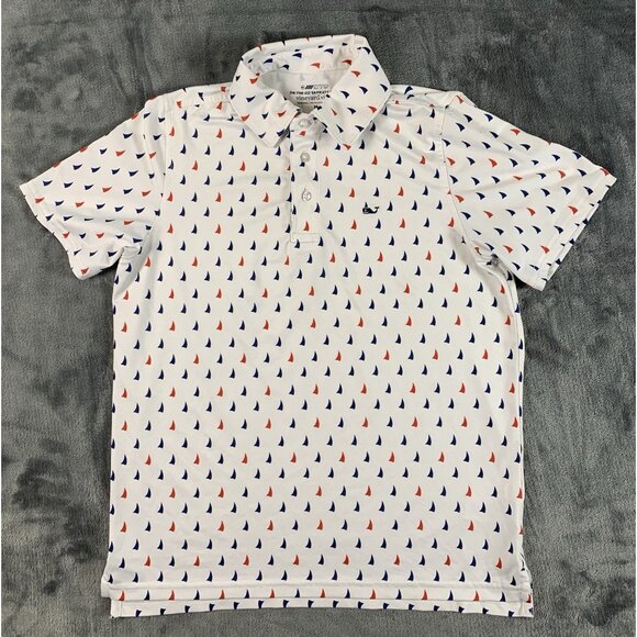 Vineyard Vines OTG On-The-Go Sankaty Performance Polo Shirt Boat Sails Men's M - Picture 1 of 7